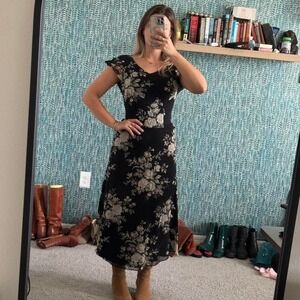 Laura Ashley 100% silk Floral Dress size small